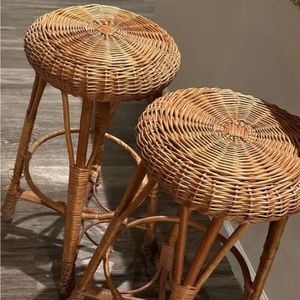 RARE Vintage wicker stools